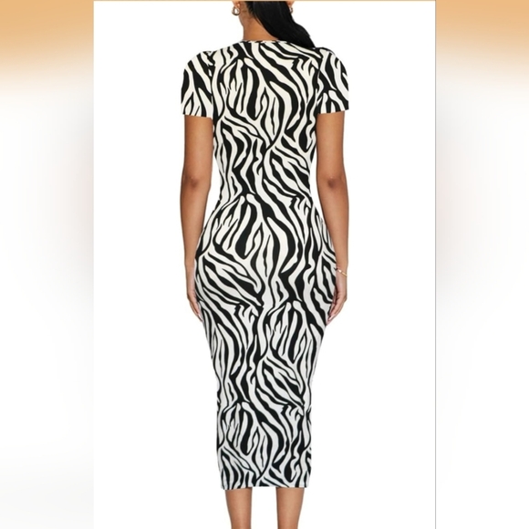 Sumche Bodycon Long Dress Dark Zebra Print Size XL (New) - Picture 6 of 14